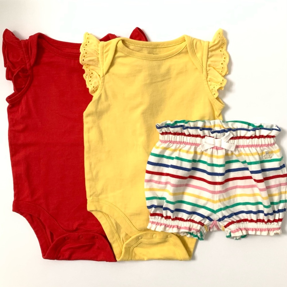 Baby gap stripe shorts with two tops!